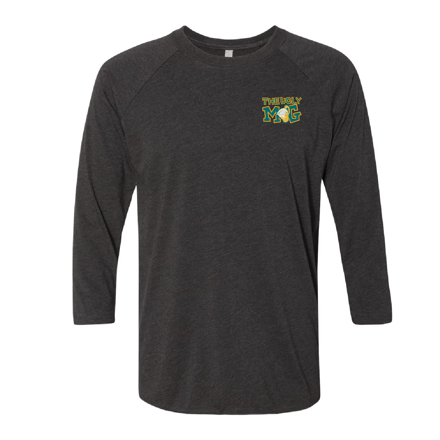 The Ugly Mug Unisex Tri-Blend 3/4-Sleeve Raglan Tee