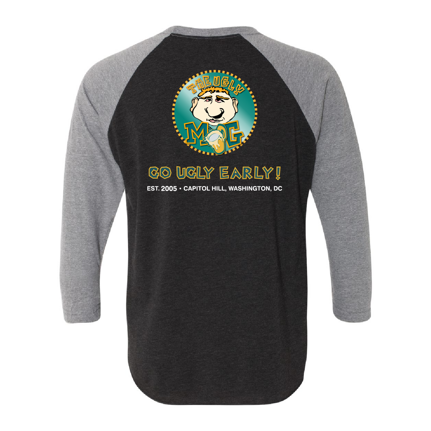 The Ugly Mug Unisex Tri-Blend 3/4-Sleeve Raglan Tee