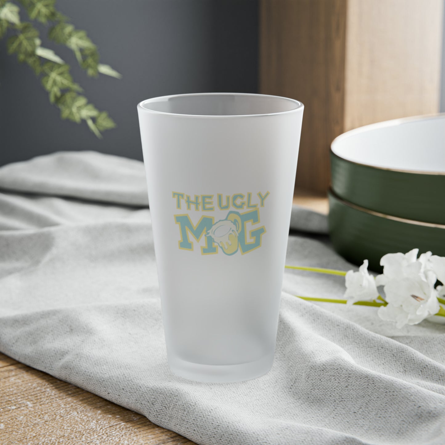The Ugly Mug Frosted Pint Glass, 16oz
