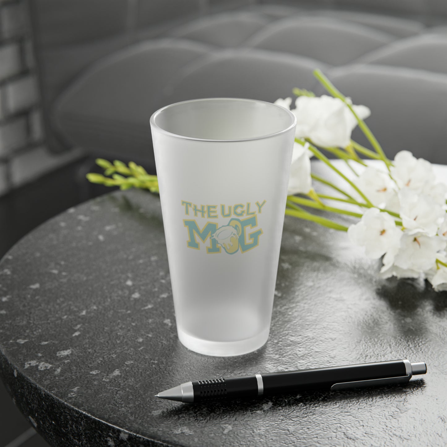The Ugly Mug Frosted Pint Glass, 16oz