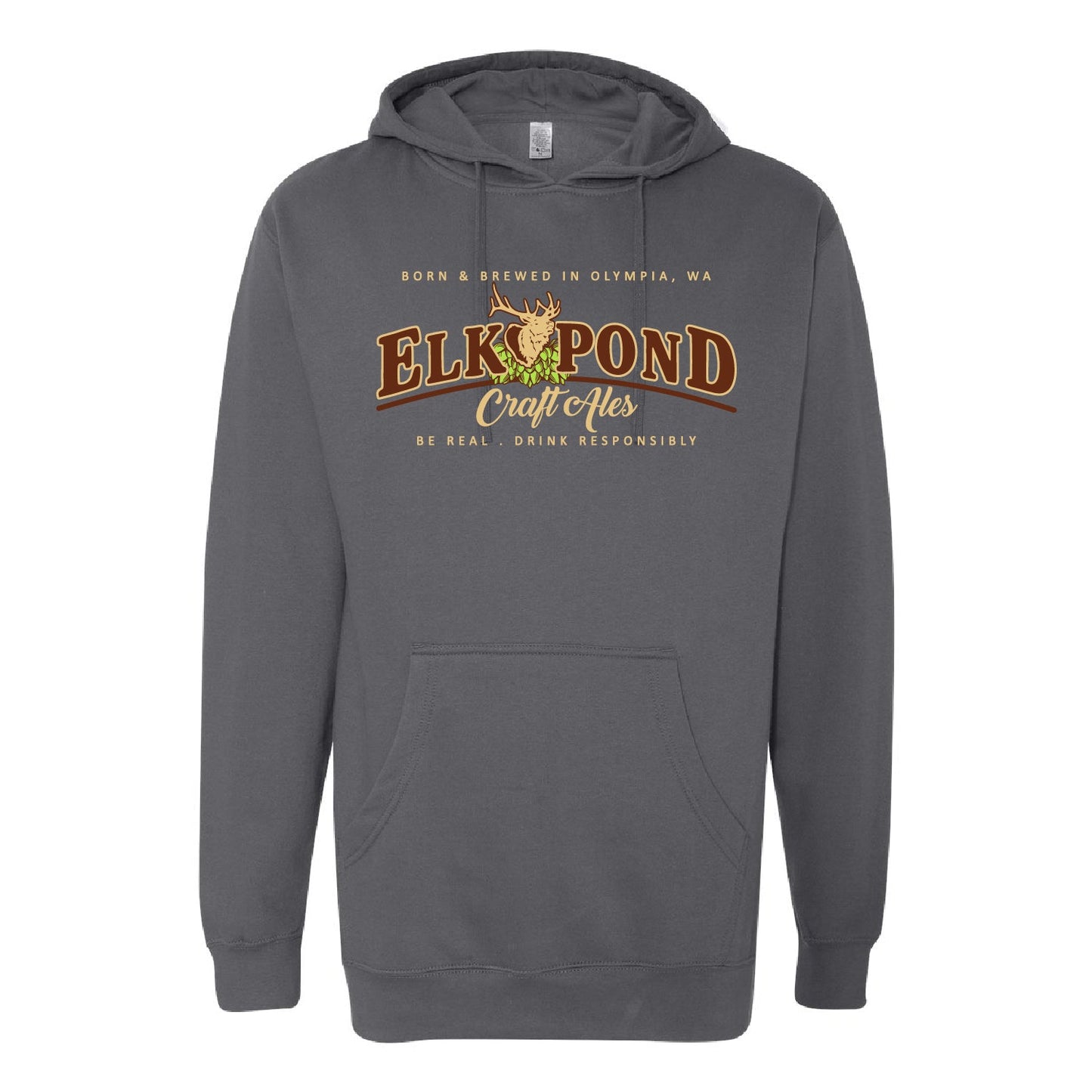 Elk Pond Craft Ales Unisex Midweight Hooded Sweatshirt (Full Back)