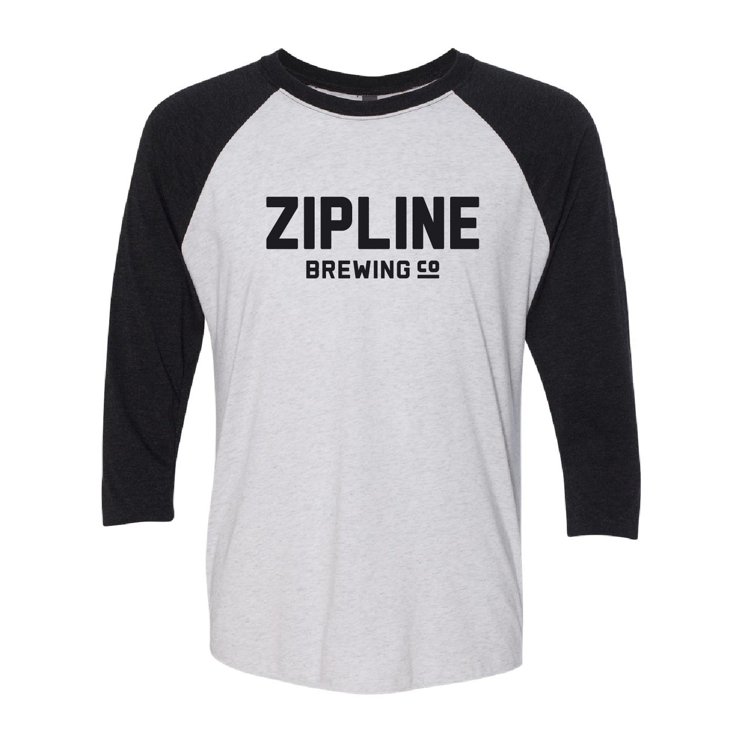 Zipline Brewing Co. Unisex Tri-Blend 3/4-Sleeve Raglan Tee
