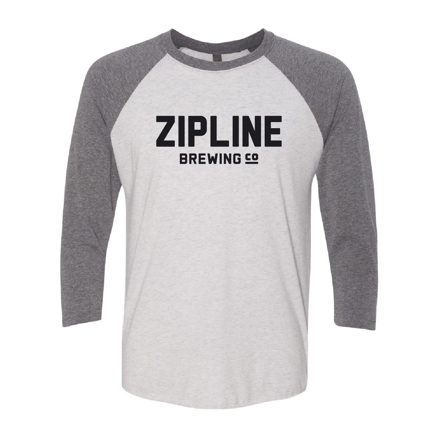 Zipline Brewing Co. Unisex Tri-Blend 3/4-Sleeve Raglan Tee