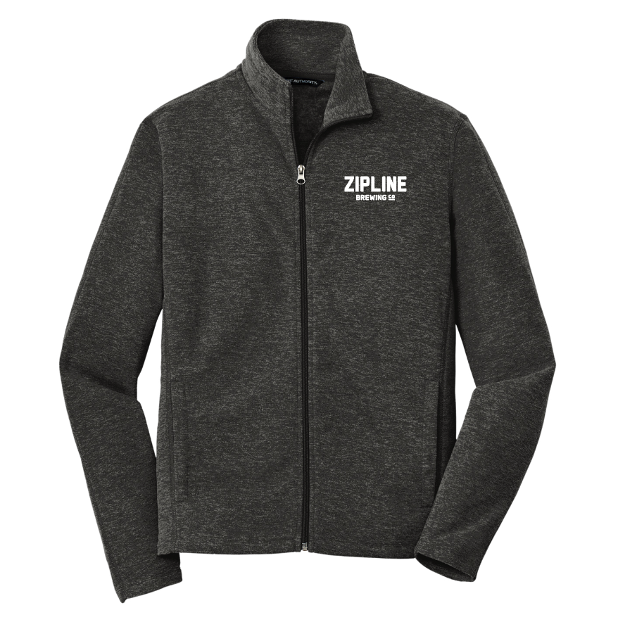 Zipline Brewing Co. Heather Microfleece Full-Zip Jacket