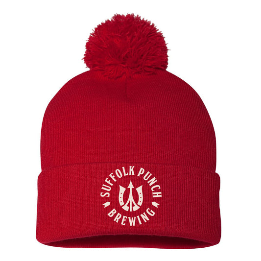 Suffolk Punch Brewing Pom-Pom Cuffed Beanie
