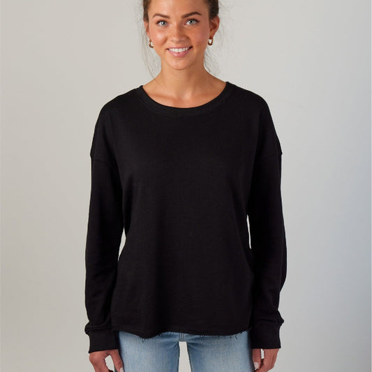 Ladies Drop Shoulder Beach Fleece Crew