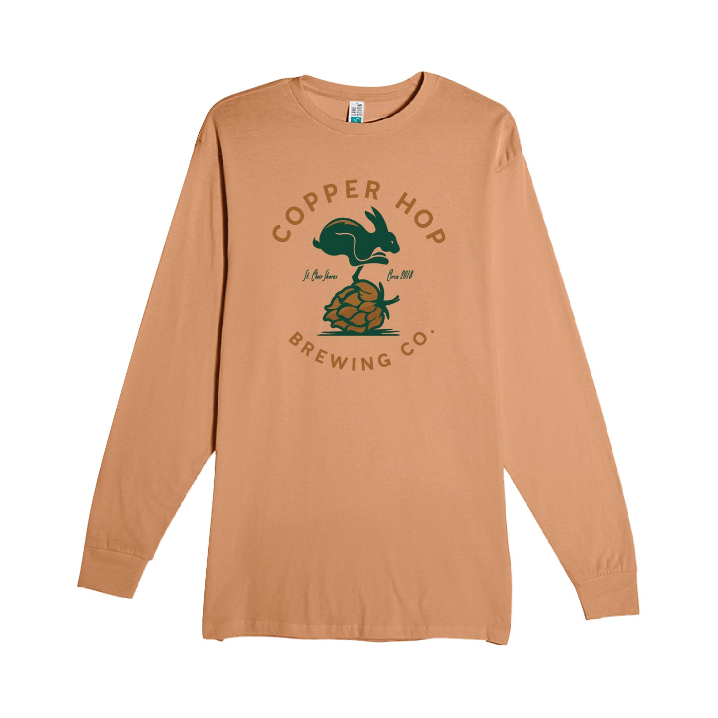 Copper Hop Long Sleeve Crewneck Tee