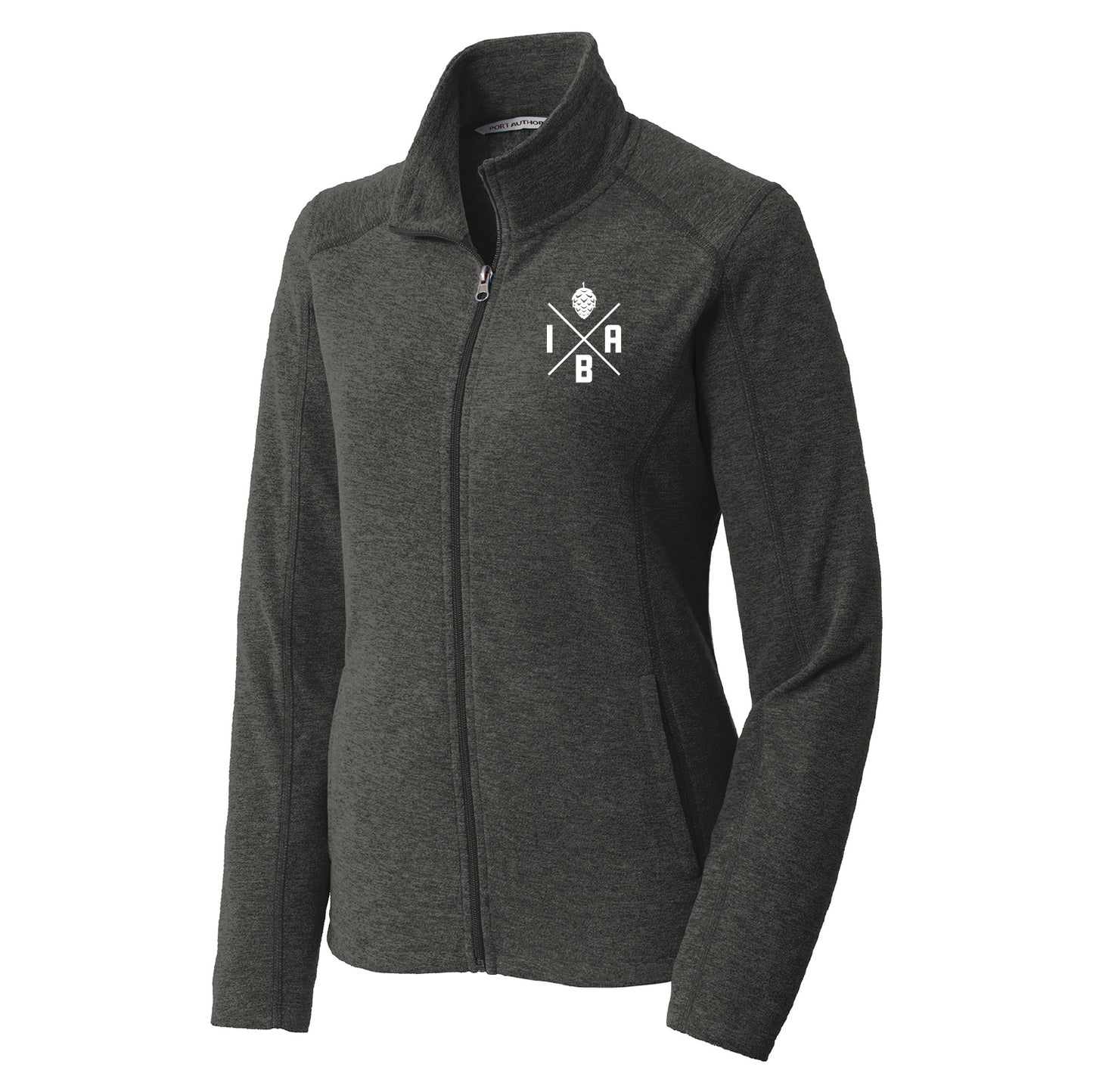 IBA Ladies Heather Microfleece Full-Zip Jacket