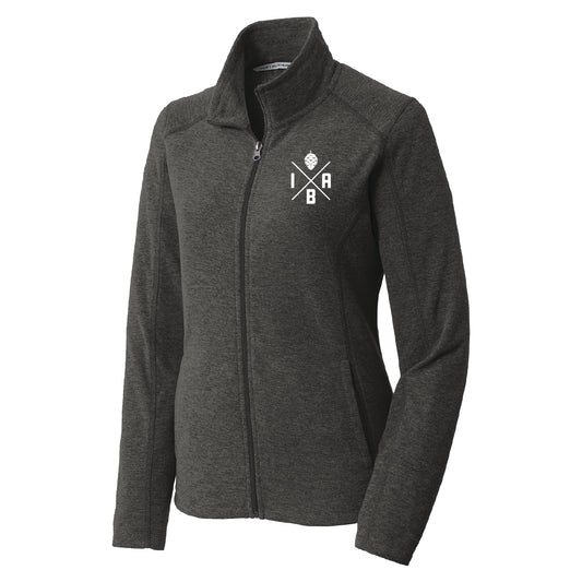 IBA Ladies Heather Microfleece Full-Zip Jacket