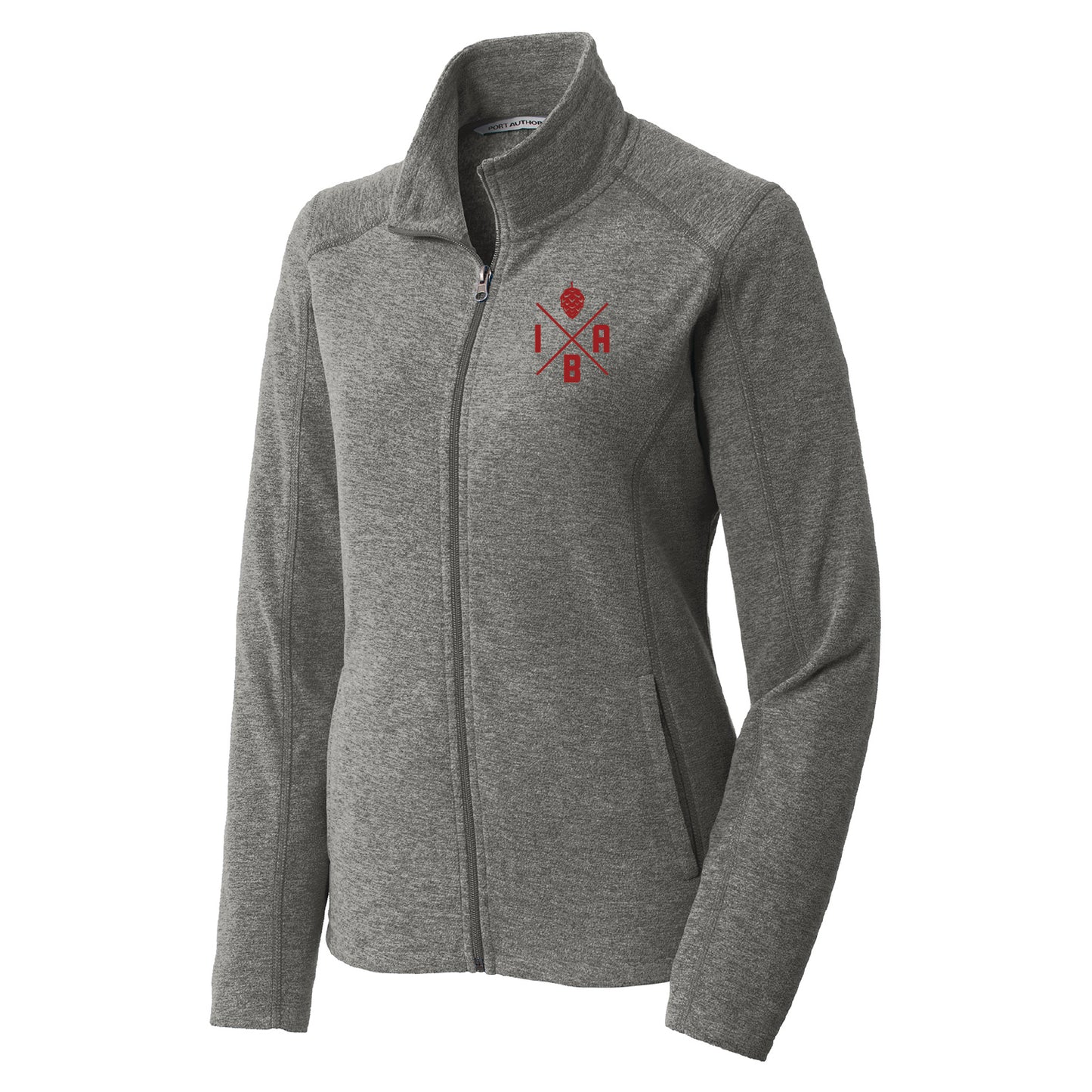 IBA Ladies Heather Microfleece Full-Zip Jacket