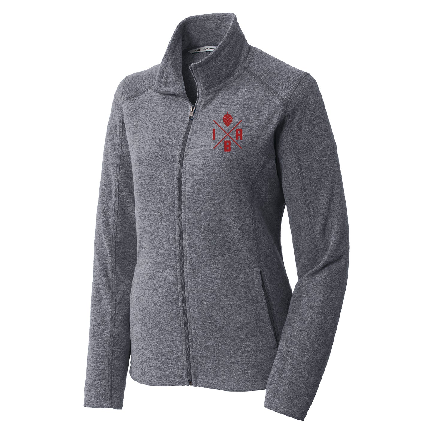 IBA Ladies Heather Microfleece Full-Zip Jacket